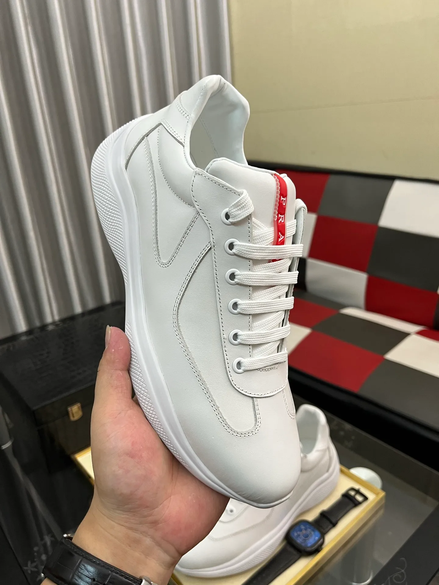 Men's shoes 💰400⌚️⌚️【PRADA】Prada casual shoes, originally developed 1:1, made of high-mercerized cowhide with imported cowhide, silk sheepskin lining, rubber outsole, comfortable and soft on the foot, size: 38-442️⃣Colors available